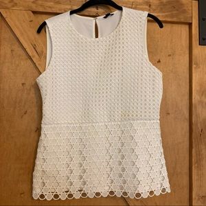 Ann Taylor White Lace Blouse